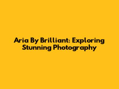 Aria By Brilliant: Exploring Stunning Photography