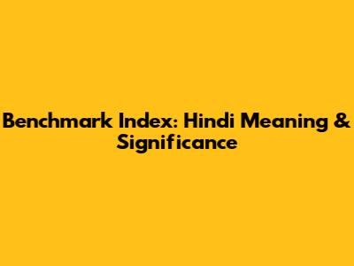Benchmark Index: Hindi Meaning & Significance