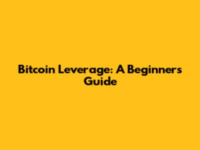 Bitcoin Leverage: A Beginner's Guide