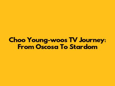 Choo Young-woo's TV Journey: From Oscosa To Stardom