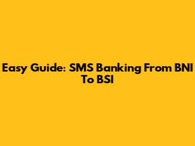 Easy Guide: SMS Banking From BNI To BSI