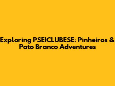 Exploring PSEICLUBESE: Pinheiros & Pato Branco Adventures