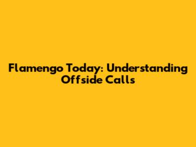 Flamengo Today: Understanding Offside Calls