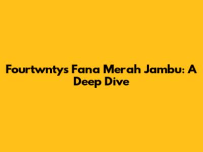 Fourtwnty's 'Fana Merah Jambu': A Deep Dive