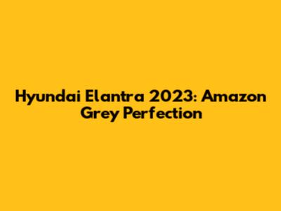 Hyundai Elantra 2023: Amazon Grey Perfection