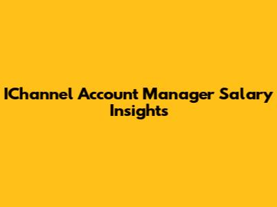 IChannel Account Manager Salary Insights