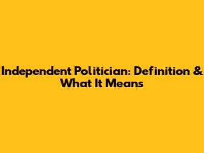 Independent Politician: Definition & What It Means