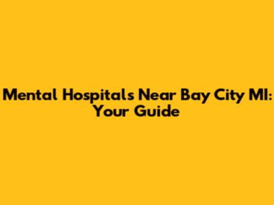 Mental Hospitals Near Bay City MI: Your Guide