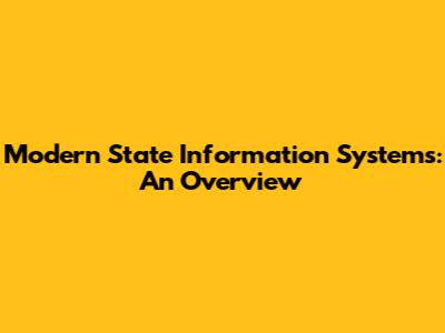 Modern State Information Systems: An Overview