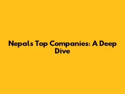 Nepal's Top Companies: A Deep Dive
