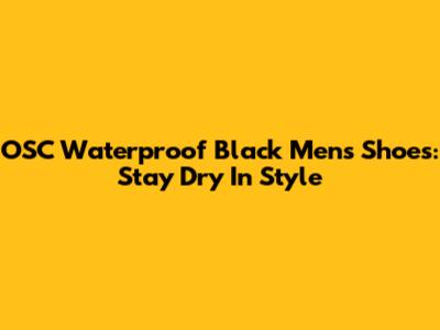 OSC Waterproof Black Men's Shoes: Stay Dry In Style