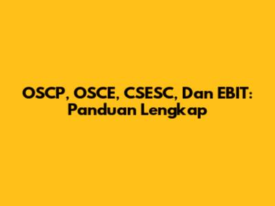 OSCP, OSCE, CSESC, Dan EBIT: Panduan Lengkap