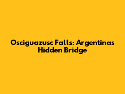 Osciguazusc Falls: Argentina's Hidden Bridge