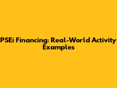 PSEi Financing: Real-World Activity Examples