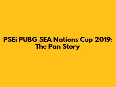 PSEi PUBG SEA Nations Cup 2019: The Pan Story
