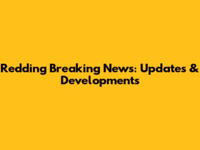 Redding Breaking News: Updates & Developments