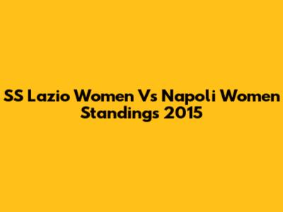SS Lazio Women Vs Napoli Women Standings 2015
