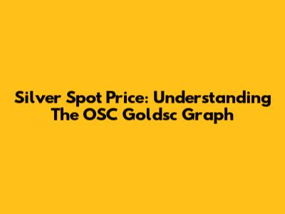 Silver Spot Price: Understanding The OSC Goldsc Graph