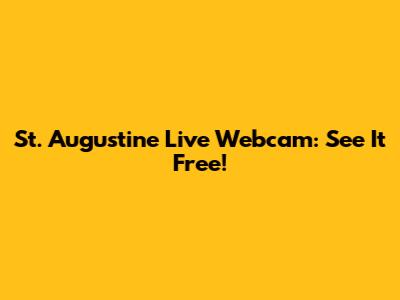 St. Augustine Live Webcam: See It Free!
