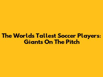 The World's Tallest Soccer Players: Giants On The Pitch