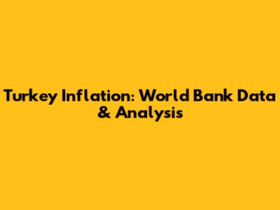 Turkey Inflation: World Bank Data & Analysis