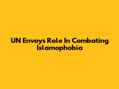 UN Envoy's Role In Combating Islamophobia