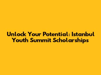 Unlock Your Potential: Istanbul Youth Summit Scholarships