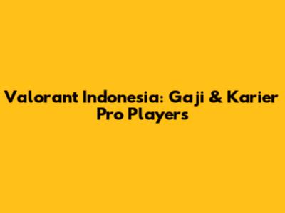 Valorant Indonesia: Gaji & Karier Pro Players