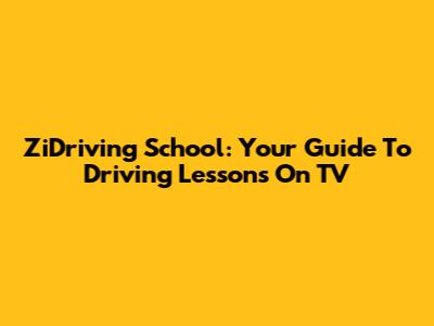 ZiDriving School: Your Guide To Driving Lessons On TV